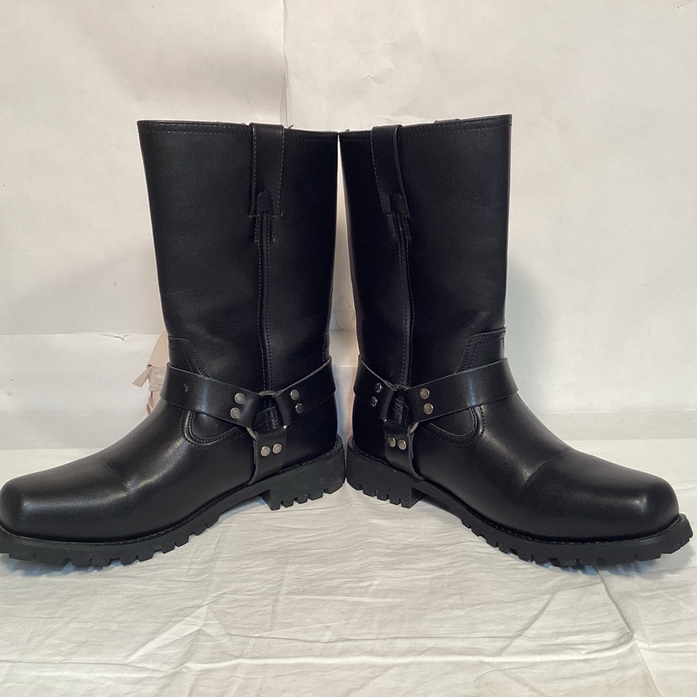 Dream Apparel Black Motorcycle Boots Men’s Size 12 - Picture 5 of 13